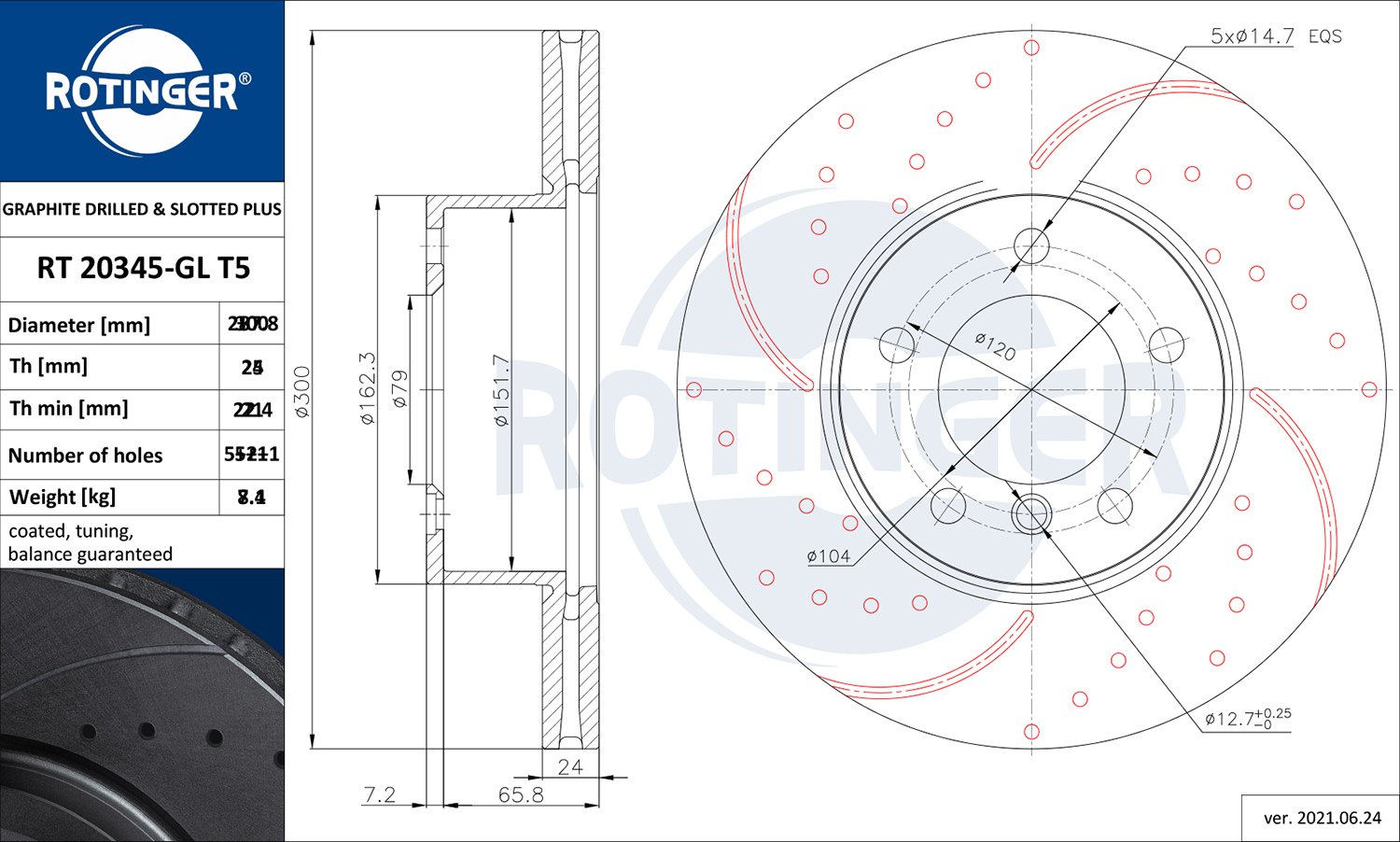 ROTINGER 257 384 RT 20345-GL T5 - Alkatrész